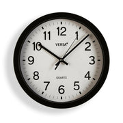 Horloge Murale Versa Noir Plastique Quartz 4,3 x 30 x 30 cm