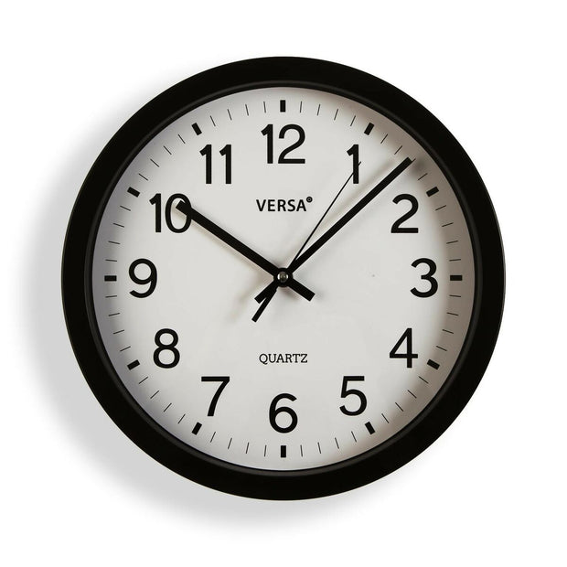 Horloge Murale Versa Noir Plastique Quartz 4,3 x 30 x 30 cm