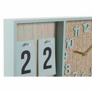 Horloge Murale DKD Home Decor Vert Bois polypropylène Plastique Bois MDF Tropical 40 x 5 x 24 cm (2 Unités)