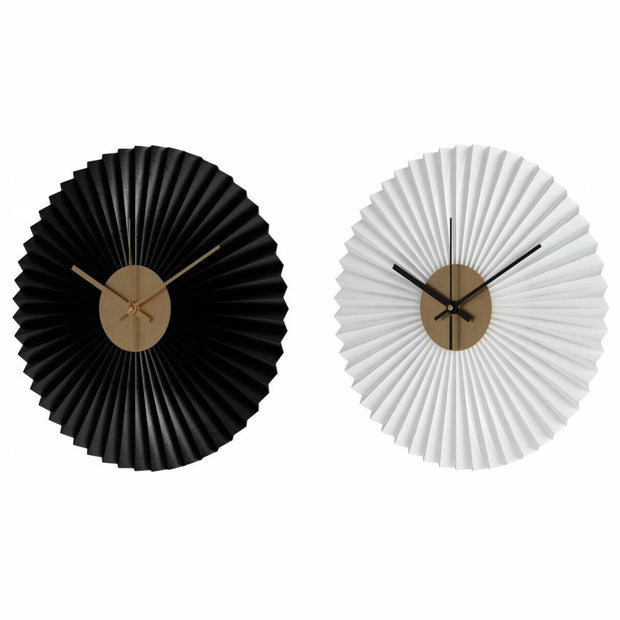 Relógio de Parede DKD Home Decor Branco Preto Branco/Preto Ferro Plástico Moderno 30 x 4 x 30 cm (2 Unidades)