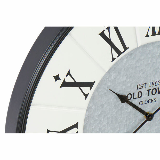 Relógio de Parede DKD Home Decor Cinzento Bege Ferro Madeira MDF 60 x 5 x 60 cm (2 Unidades)