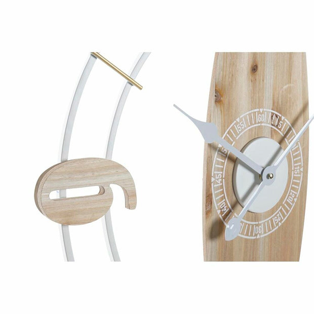 Horloge Murale DKD Home Decor 61 x 4,5 x 66 cm Naturel Blanc Fer Bois MDF (2 Unités)