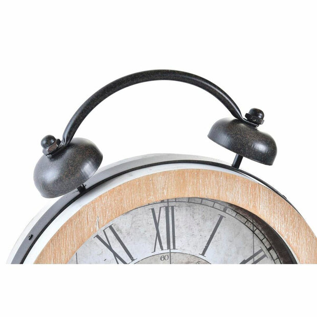 Horloge de table DKD Home Decor 25,8 x 8 x 32 cm Naturel Blanc Fer Traditionnel Bois MDF (2 Unités)