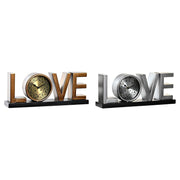 Horloge de table DKD Home Decor Love Cuivre 39 x 8 x 15 cm Argenté Fer Loft (2 Unités)