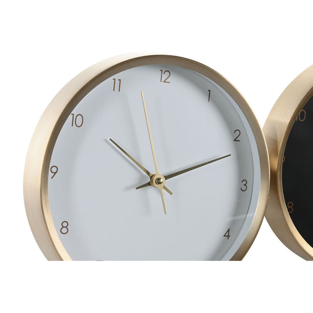 Horloge de table DKD Home Decor 25,7 x 4,2 x 25,7 cm Femme Doré Aluminium (2 Unités)