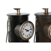 Horloge de table Home ESPRIT Noir Doré Métal polypropylène Vintage 17 x 18 x 34,5 cm (2 Unités)