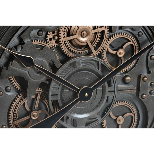 Relógio de Parede Home ESPRIT Cinzento Dourado Prateado Cristal Ferro 80 x 10 x 80 cm