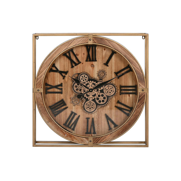 Relógio de Parede Home ESPRIT Dourado Natural Cristal Ferro Madeira MDF 72 x 10 x 72 cm