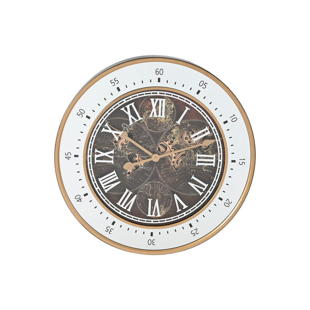 Relógio de Parede Home ESPRIT Castanho Dourado Cristal Ferro 59 x 8,5 x 59 cm