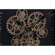 Relógio de Parede Home ESPRIT Preto Dourado Metal Cristal 80 x 8 x 80 cm
