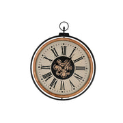 Relógio de Parede Home ESPRIT Preto Bege Dourado Natural Metal madeira de pinho 74 x 9 x 91 cm