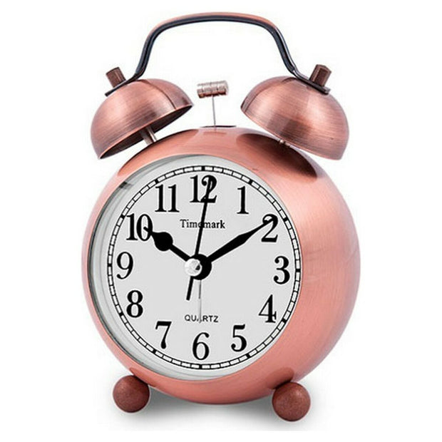 Relógio-despertador analógico Timemark Dourado Leve com som 9 x 13,5 x 5,5 cm (9 x 13,5 x 5,5 cm)