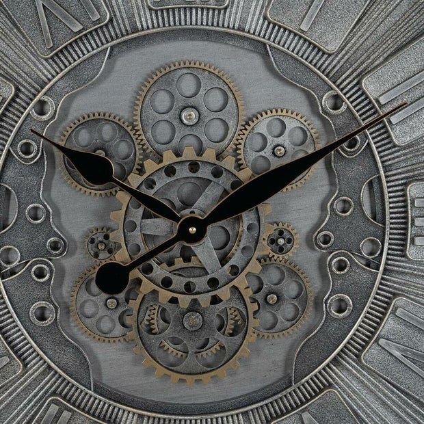 Relógio de Parede Cinzento Cristal Ferro 69,5 x 9 x 69,5 cm (3 Unidades)