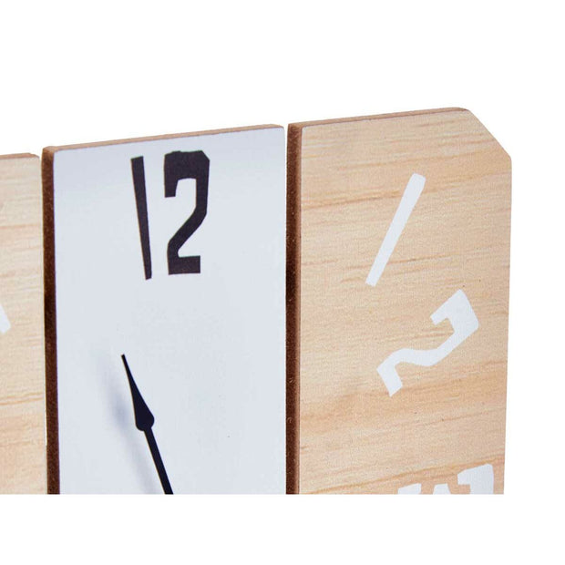 Horloge de table Blanc Métal Bois MDF 22 x 28 x 7 cm (6 Unités)