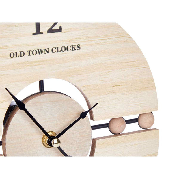 Table clock Balls Black Metal MDF Wood 20,5 x 26,5 x 7 cm (6 Units)